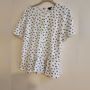 Ann Taylor sleeveless top in blue and white